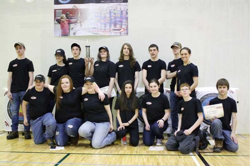 The NAEC Archery Team, finishing in first place in their second annual NASP Tournament. Photo by Harley Brown